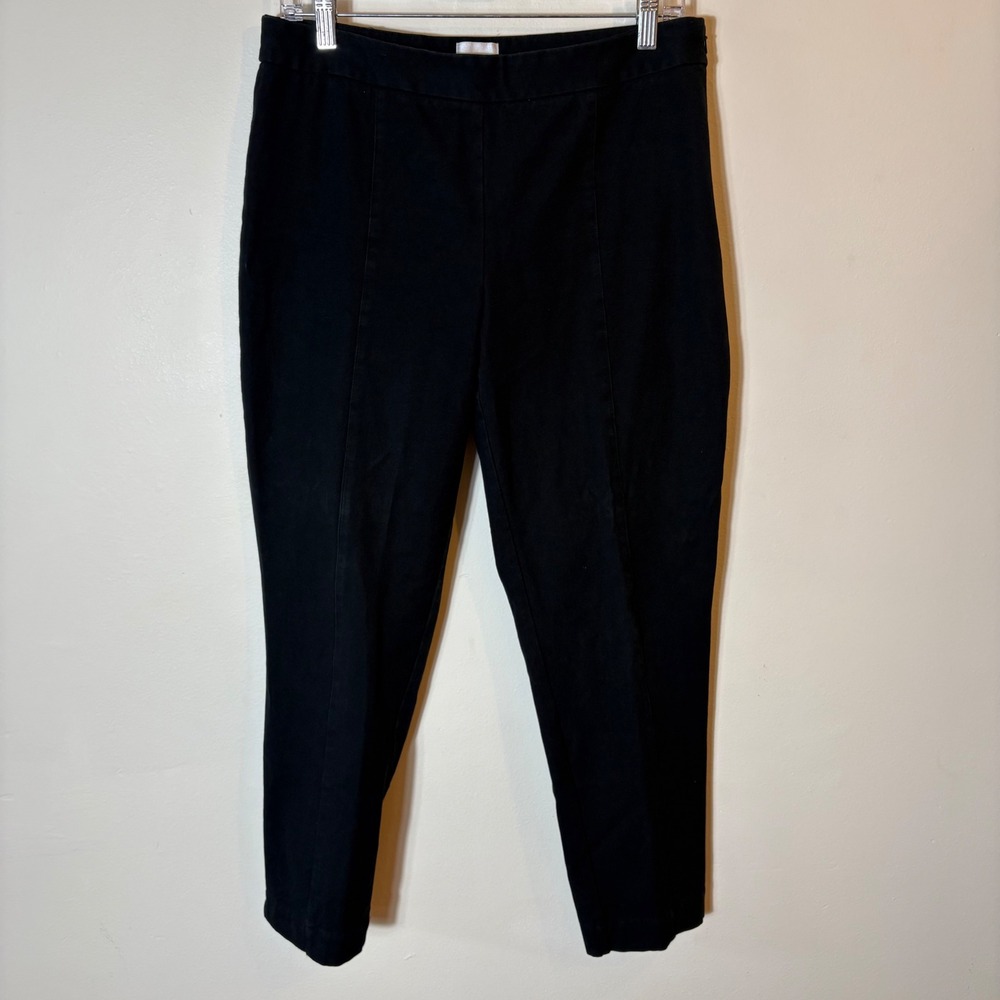 Chicos Women's Black Stretch Pull On Comfort Fit‎ Career Pants Size 1 (8/10)